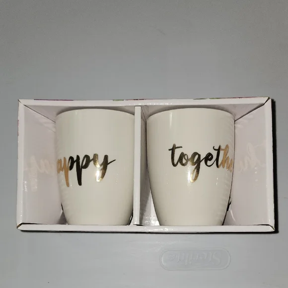 Happy Together Ceramic Mug 2pc Set - Picture 1 of 6